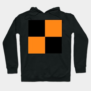 Orange and Black Checker Print Hoodie